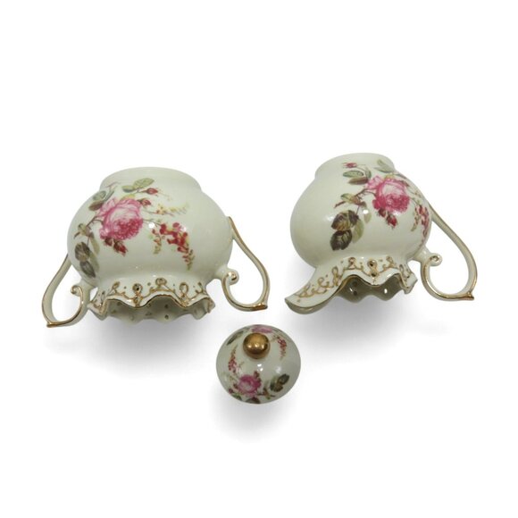 ROYAL ELFREDA Ceramic Creamer And Sugar Bowl Set Blushing Beauty Vintage - Picture 5 of 9